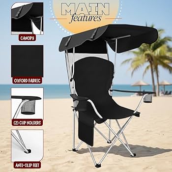 SILLA DE PLAYA PLEGABLE CON TECHO