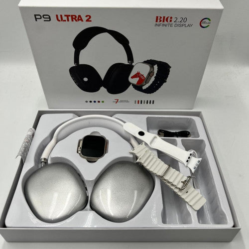WATCH P9 ULTRA SMARTWATCH GREY 2 STRAPS
