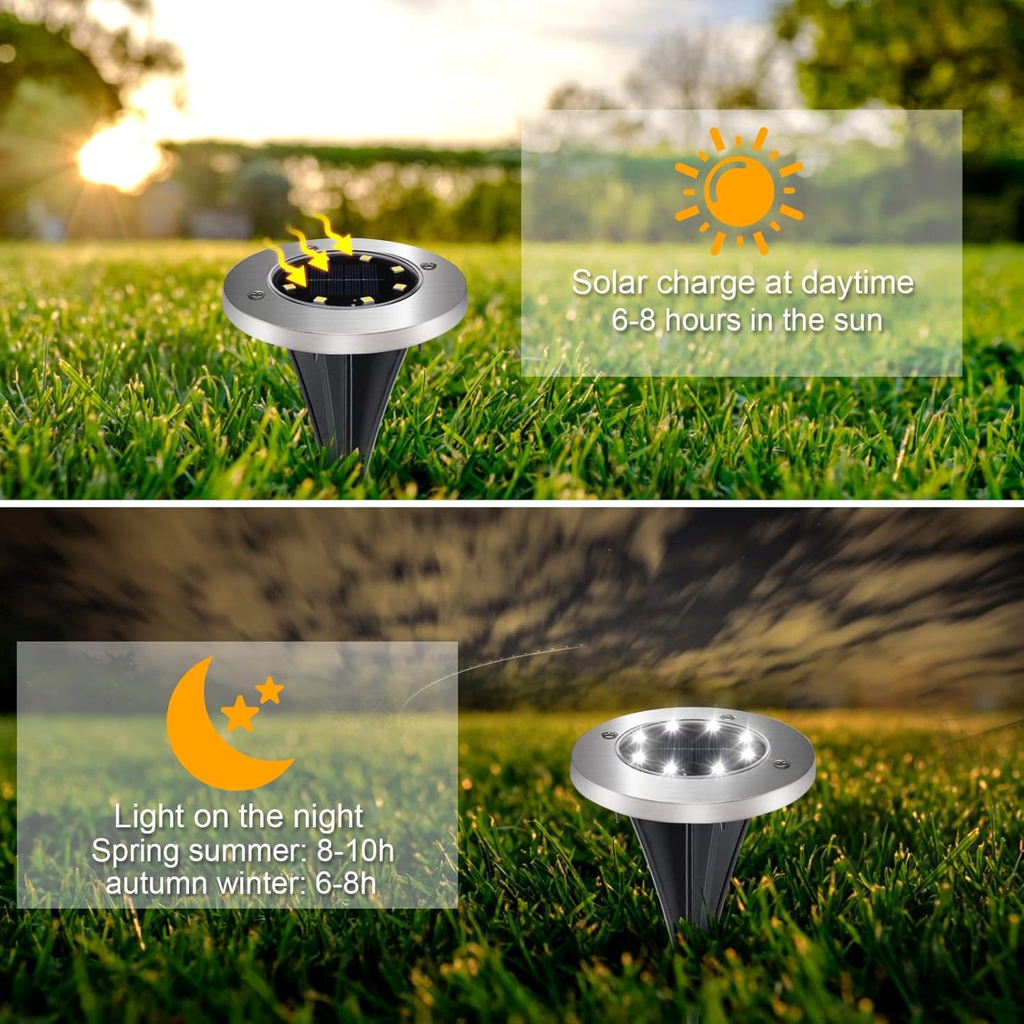 SET DE 4 LUCES LED PARA JARDÍN CON PANEL SOLAR SL-600