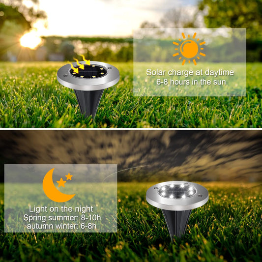 SET DE 4 LUCES LED PARA JARDÍN CON PANEL SOLAR SL-600