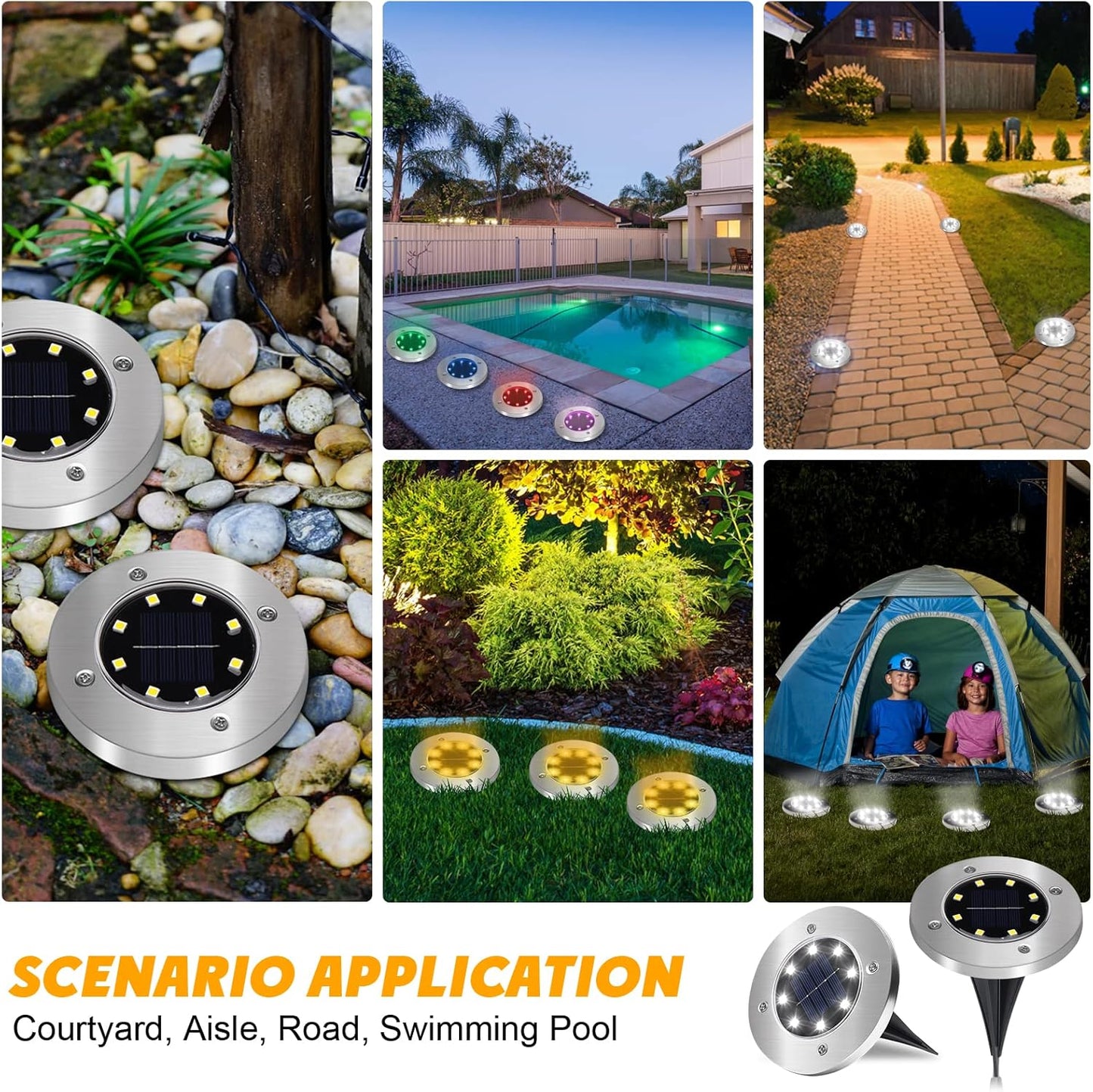 SET DE 4 LUCES LED PARA JARDÍN CON PANEL SOLAR SL-600