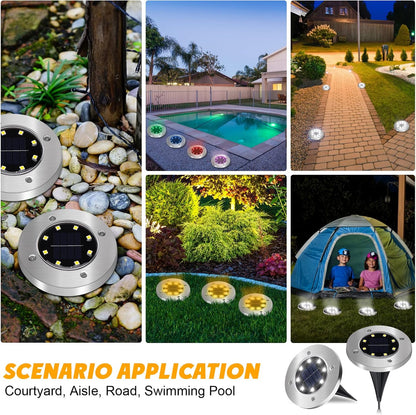 SET DE 4 LUCES LED PARA JARDÍN CON PANEL SOLAR SL-600