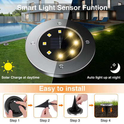 SET DE 4 LUCES LED PARA JARDÍN CON PANEL SOLAR SL-600