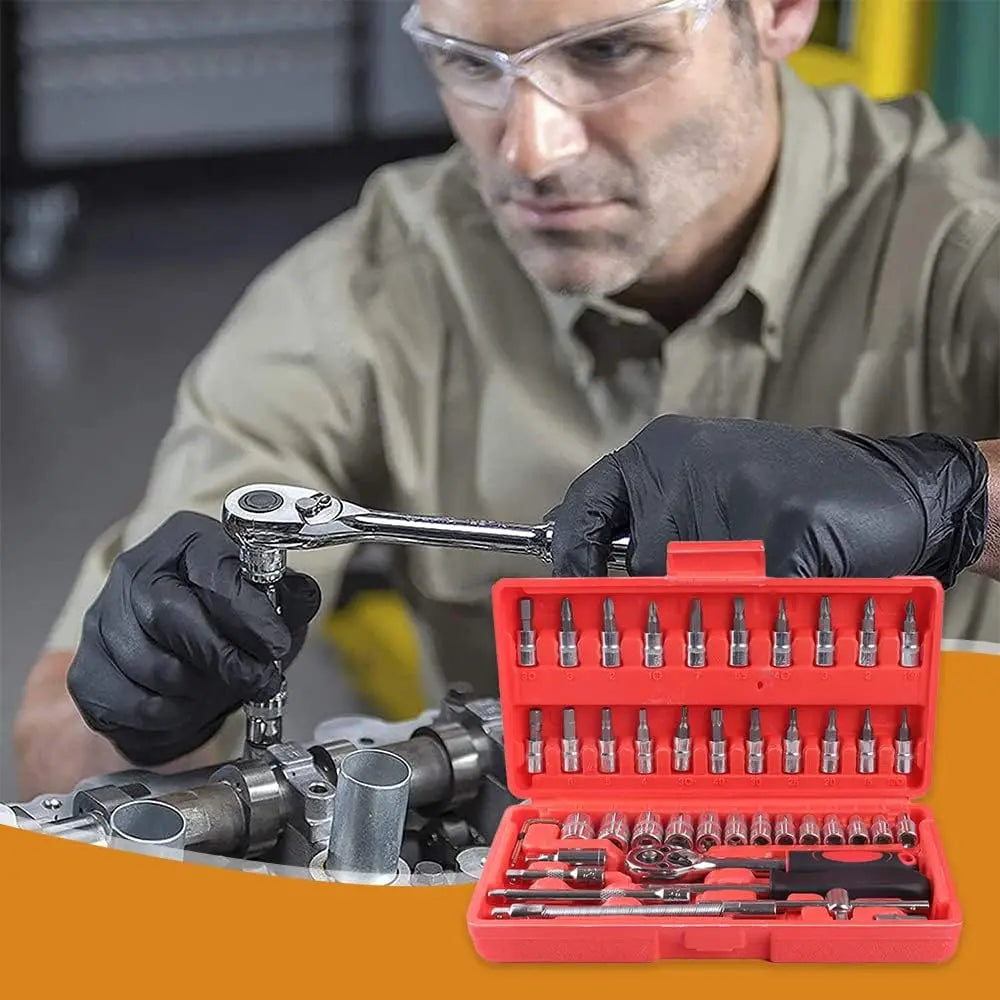 SET DE HERRAMIENTAS 46 LLAVE DE 1/4