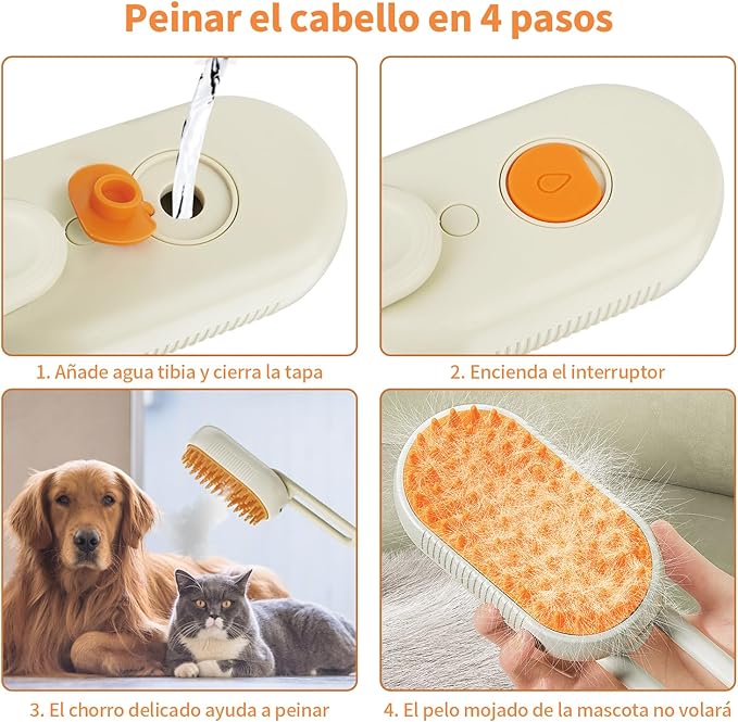 CEPILLO A VAPOR RECARGABLE, PARA MASCOTAS