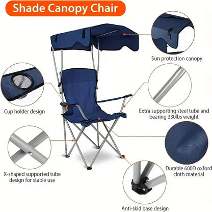 SILLA DE PLAYA PLEGABLE CON TECHO