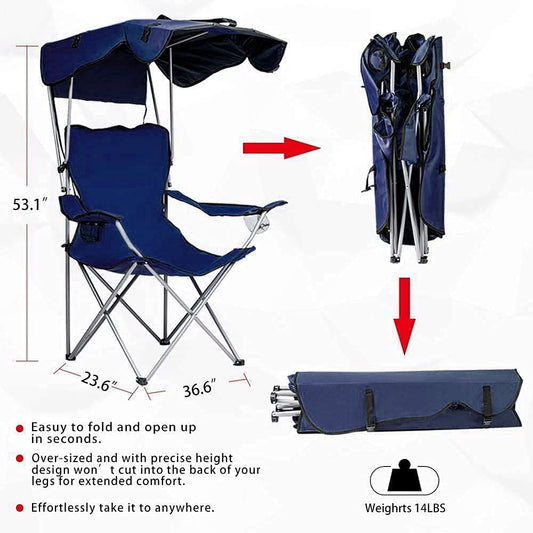 SILLA DE PLAYA PLEGABLE CON TECHO